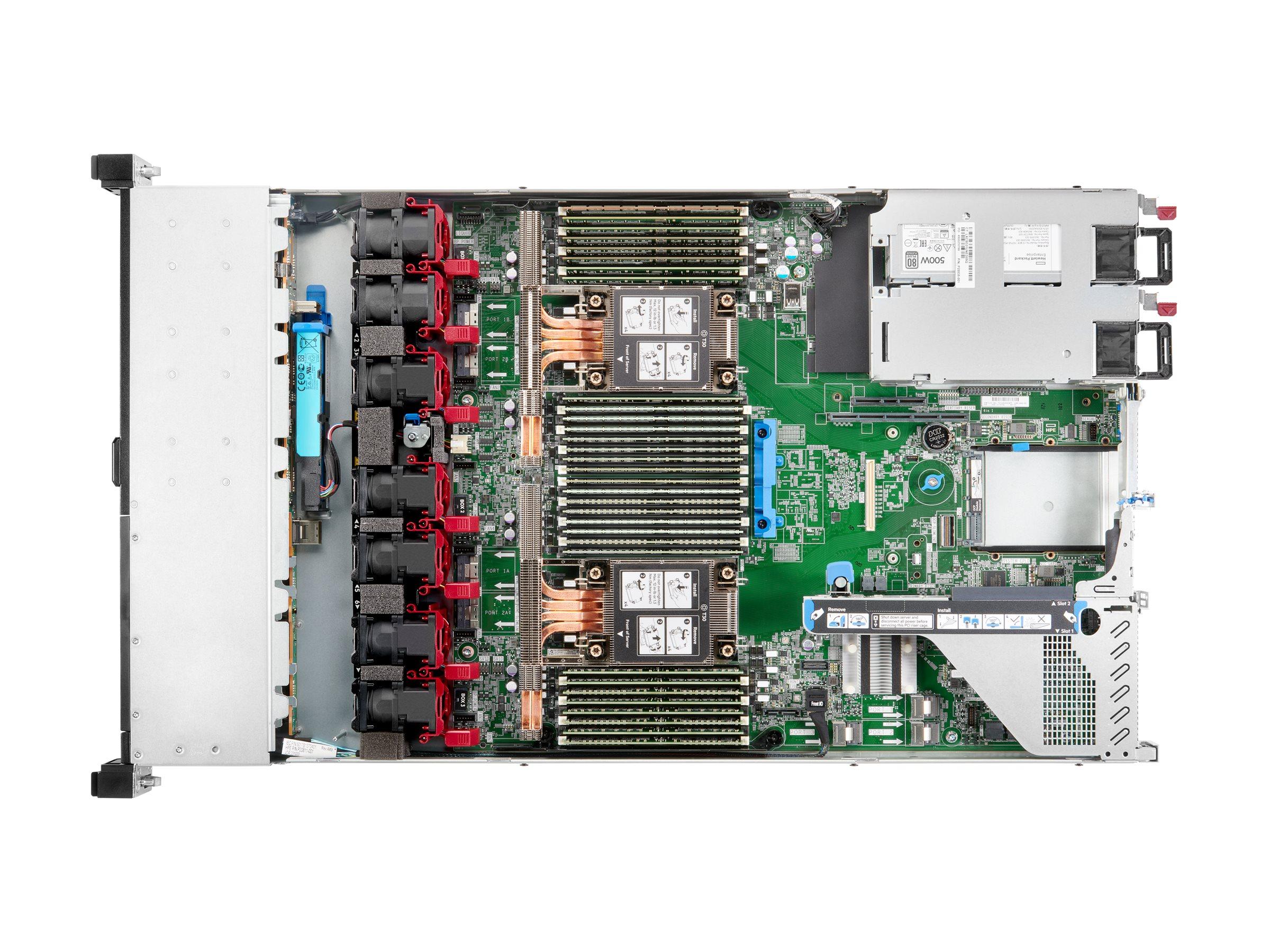 HPE DL360 internal top-down view